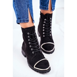 Botas de mujer Lu Boo Black Suede Workers con estructura Steel Jacksy negro 4
