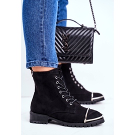 Botas de mujer Lu Boo Black Suede Workers con estructura Steel Jacksy negro 3
