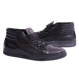 KENT Zapatillas de cuero para hombre Torres negras negro 6