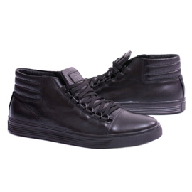 KENT Zapatillas de cuero para hombre Torres negras negro 3