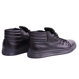 KENT Zapatillas de cuero para hombre Torres negras negro 2