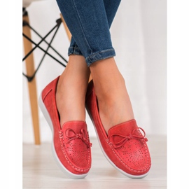 SHELOVET Mocasines cómodos rojo 2 SHELOVET Mocasines cómodos rojo 2