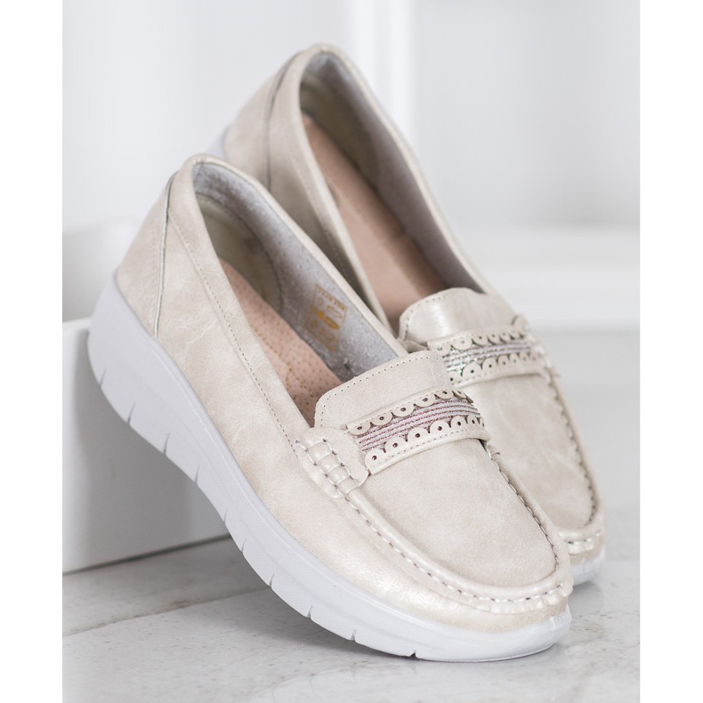 SHELOVET Mocasines cómodos en la plataforma amarillo 2