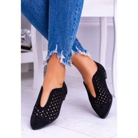 Zapatos sin cordones Synthia de ante negro Lu Boo para mujer 1