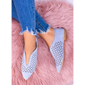 Zapatos sin cordones Synthia de ante azul Lu Boo para mujer 1