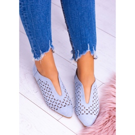 Zapatos sin cordones Synthia de ante azul Lu Boo para mujer 4