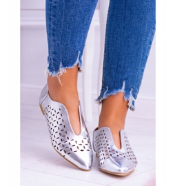 Zapatos sin cordones Synthia plateados de Lu Boo para mujer gris 4