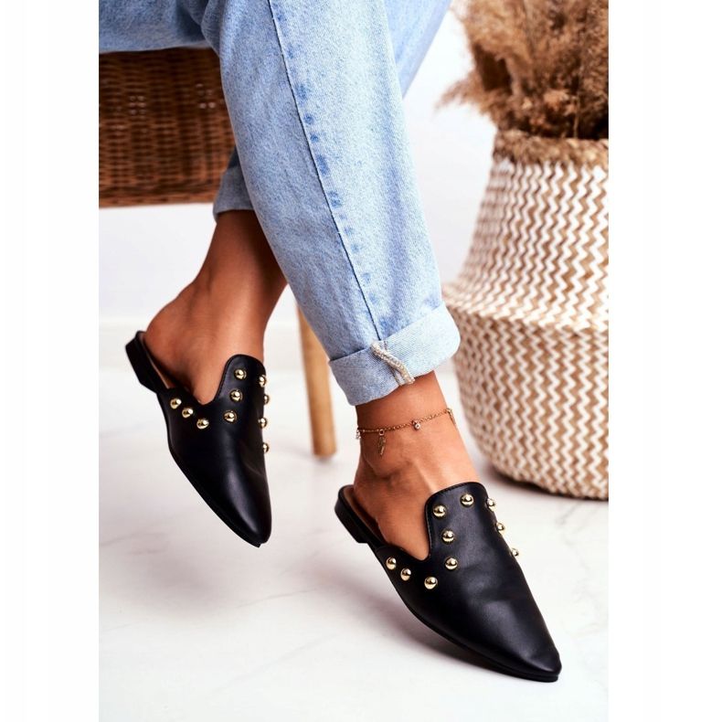 Pantuflas de mujer Lu Boo Mule Seniorita Black negro 1