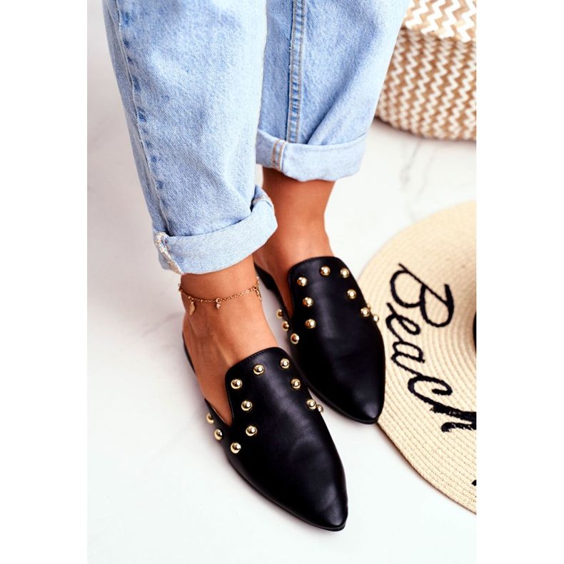 Pantuflas de mujer Lu Boo Mule Seniorita Black negro 2