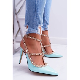 Stilettos de mujer VICES, lacados, azul, con chorros de Valenti 2