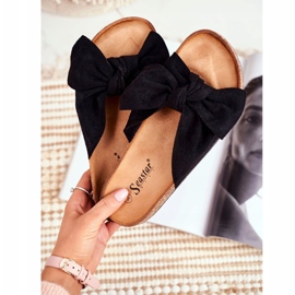 PS1 Pantuflas De Mujer Con Lazos De Corcho Wendy Negro 4