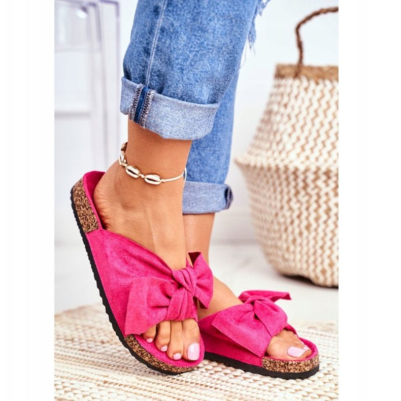 PS1 Pantuflas De Mujer En Lazos De Corcho Wendy Fucsia rosa 2