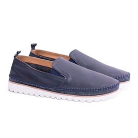 Mocasines Hombre Perlugo en Piel Azul Marino 1 Mocasines Hombre Perlugo en Piel Azul Marino 1