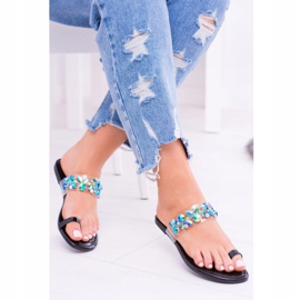 Pantuflas de tanut con lentejuelas negras elegantes de Lu Boo negro 1