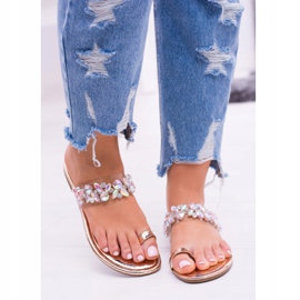 Lu Boo Pantuflas Doradas Elegantes Lentejuelas Tanut dorado 4