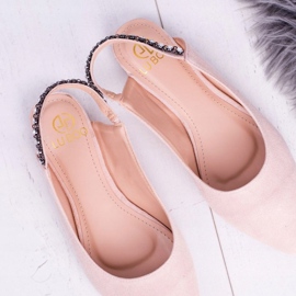 Bailarinas de ante rosa Lu Boo en pedrería Spitz Macron rosado 6