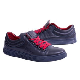 KENT Zapatillas de hombre Elon de piel azul marino 7
