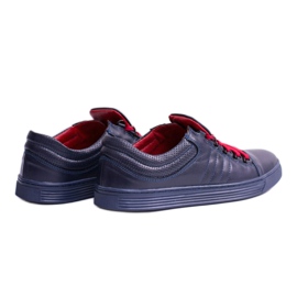 KENT Zapatillas de hombre Elon de piel azul marino 2