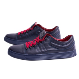 KENT Zapatillas de hombre Elon de piel azul marino 4