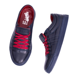 KENT Zapatillas de hombre Elon de piel azul marino 5
