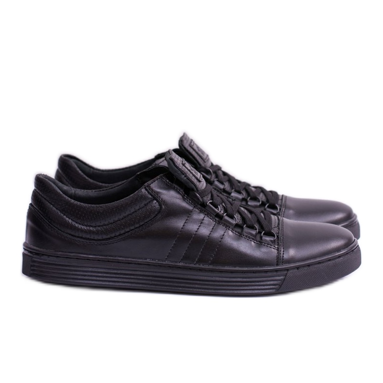 KENT Zapatillas de hombre Elon de piel negra negro 1