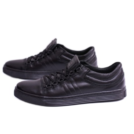 KENT Zapatillas de hombre Elon de piel negra negro 4