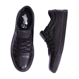 KENT Zapatillas de hombre Elon de piel negra negro 5