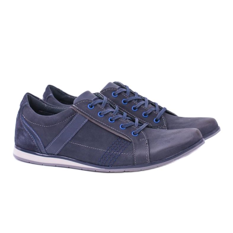 KOMODO Zapatos brogue de cuero azul marino Denali para hombre 1
