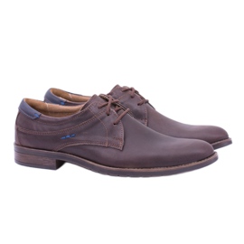 KOMODO Zapatos formales de cuero para hombre, marrón Santiago 1
