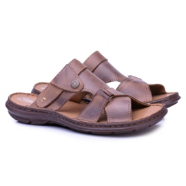 Polbut Zapatillas Hombre Piel Marrón Sandalias Hideki 1