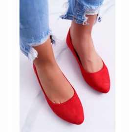 PS1 Bailarinas Mujer Rojo Suede Bueno 3