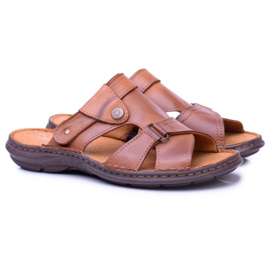 Polbut Zapatillas Hombre Marrones Sandalias Piel Hideki marrón 1