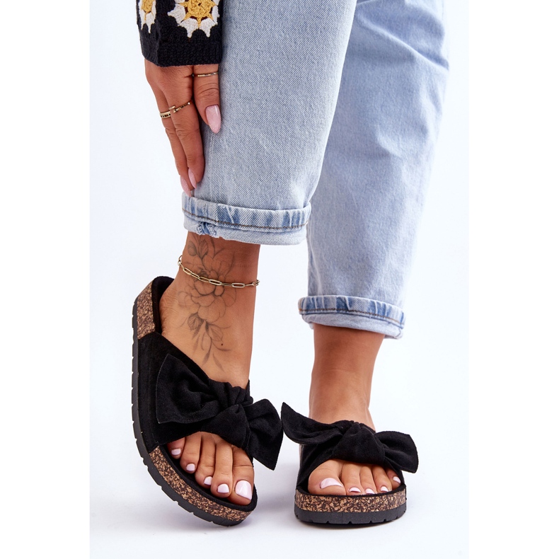 PS1 Pantuflas negras de mujer en el lazo de corcho Wendy negro 2 PS1 Pantuflas negras de mujer en el lazo de corcho Wendy negro 2