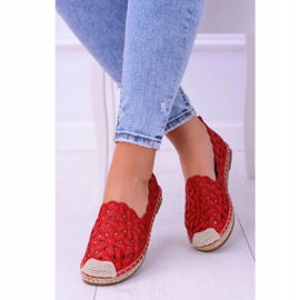 Lu Boo Ballerinas Mujer Red Alpargatas Macarena Flowers rojo 1