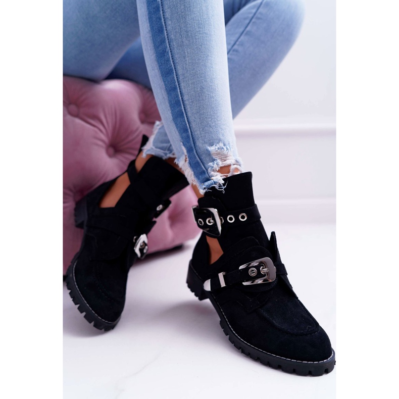 Botas con corte de ante negro Lu Boo Rock Girl 2