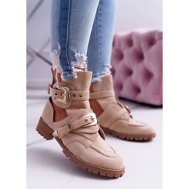 Lu Boo Botines recortados de ante beige Rock Girl 1 Lu Boo Botines recortados de ante beige Rock Girl 1