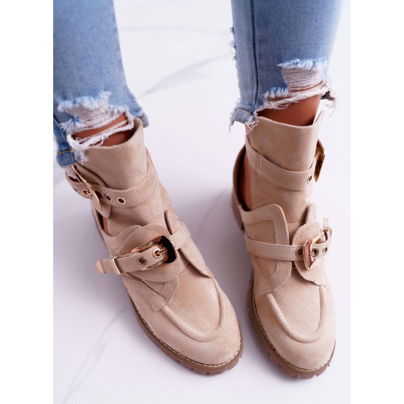Lu Boo Botines recortados de ante beige Rock Girl 2 Lu Boo Botines recortados de ante beige Rock Girl 2