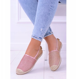 Alpargatas Lu Boo para mujer, sin cordones, con purpurina, oro rosa, Miravet 1