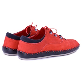 KENT Zapatos casuales de cuero para hombre Red Bill rojo 2