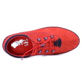 KENT Zapatos casuales de cuero para hombre Red Bill rojo 3