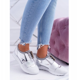 Zapatos deportivos plateados Lu Boo para mujer Madoni gris 4