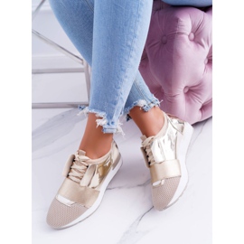 Zapatos deportivos dorados Lu Boo para mujer Madoni 4