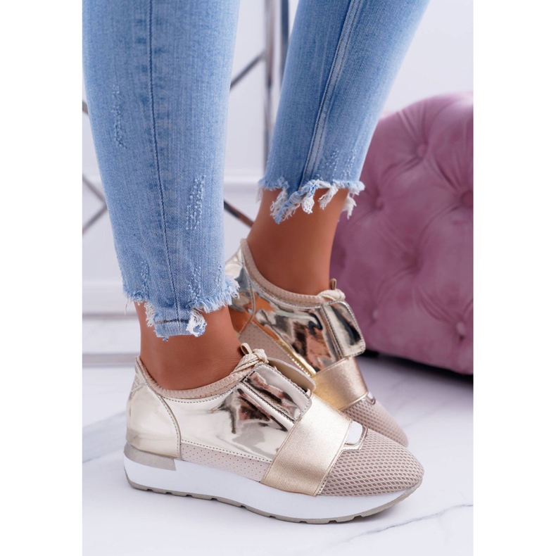 Zapatos deportivos dorados Lu Boo para mujer Madoni 2