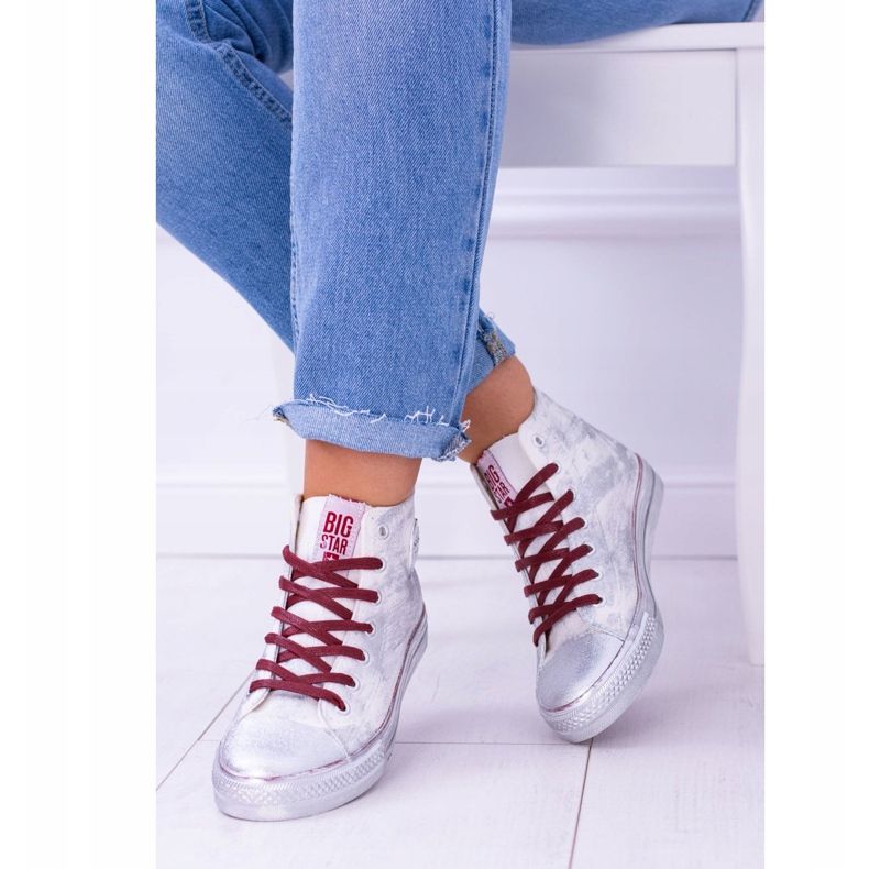Zapatillas Big Star High Blancas Plateadas BB274016 blanco 1