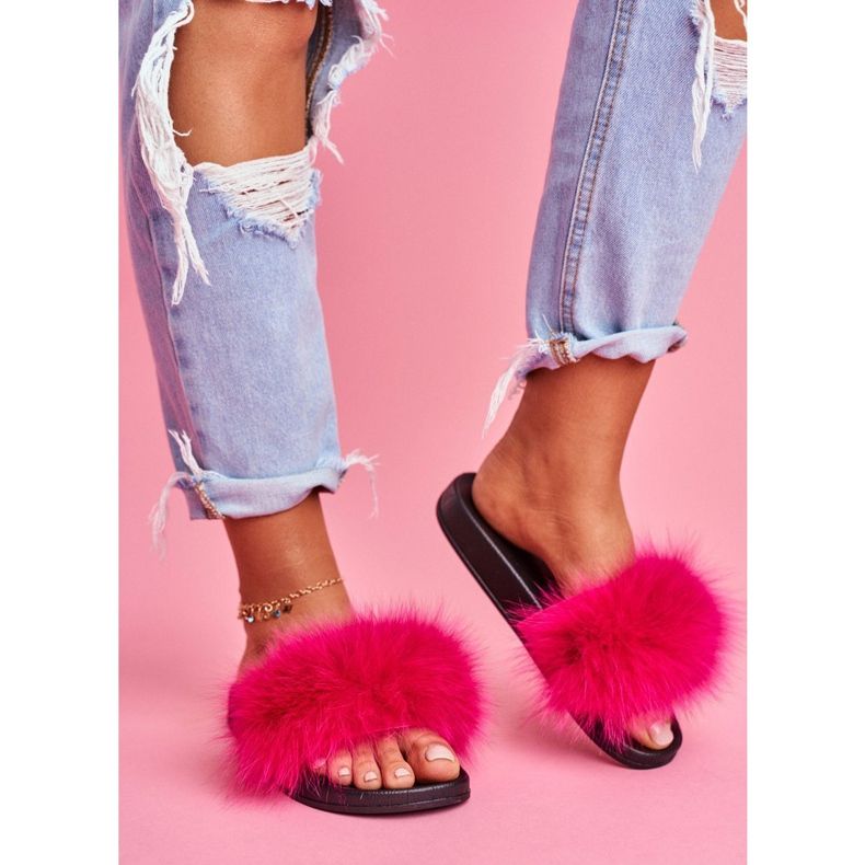 Pantuflas de Mujer con Piel Natural Fucsia Naturis rosa 1