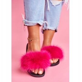 Pantuflas de Mujer con Piel Natural Fucsia Naturis rosa 2