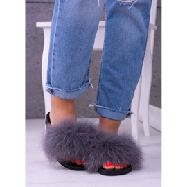 Pantuflas de Mujer con Piel Natural Gris Naturis 5