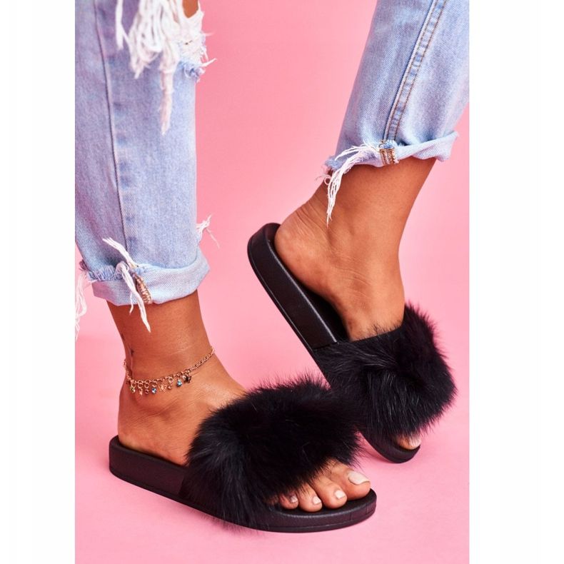 Pantuflas de Mujer con Piel Natural Negra Naturis negro 2