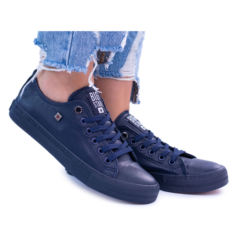 Zapatillas de mujer Big Star azul marino Monokolor BB274742 1