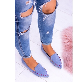 Lu Boo Blue Lords Iridiscente Jets Suede Spike azul 6